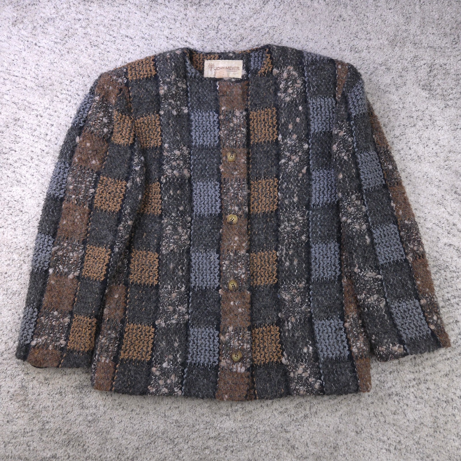 Vintage John Meyer Jacket Womens 6 Mohair Wool Blend 60s Cardigan Knit Lined GUC
