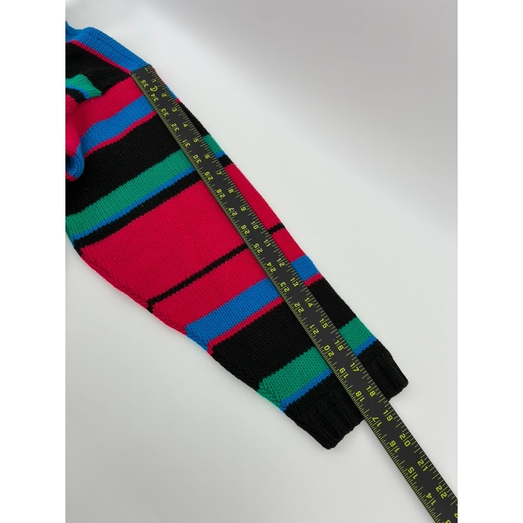VNTG 90’s Croquet Club Striped Mock Neck Sweater Pink Blue Green Black USA Made