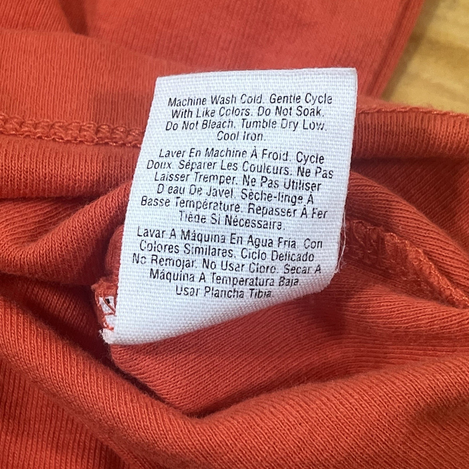 Y2K Vintage DKNY Top Shirt Size Small Cotton ORANGE Scoop Clasp Front Women’s