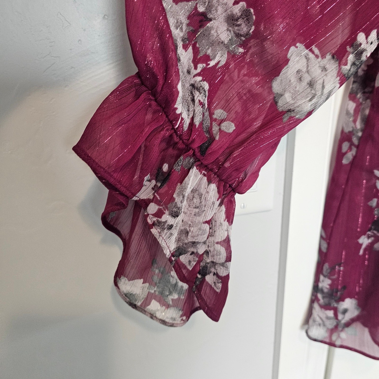 Cato Y2K Floral Blouse Women 18/20W Purple Whimsygoth Fairy Boho Relaxed Cottage