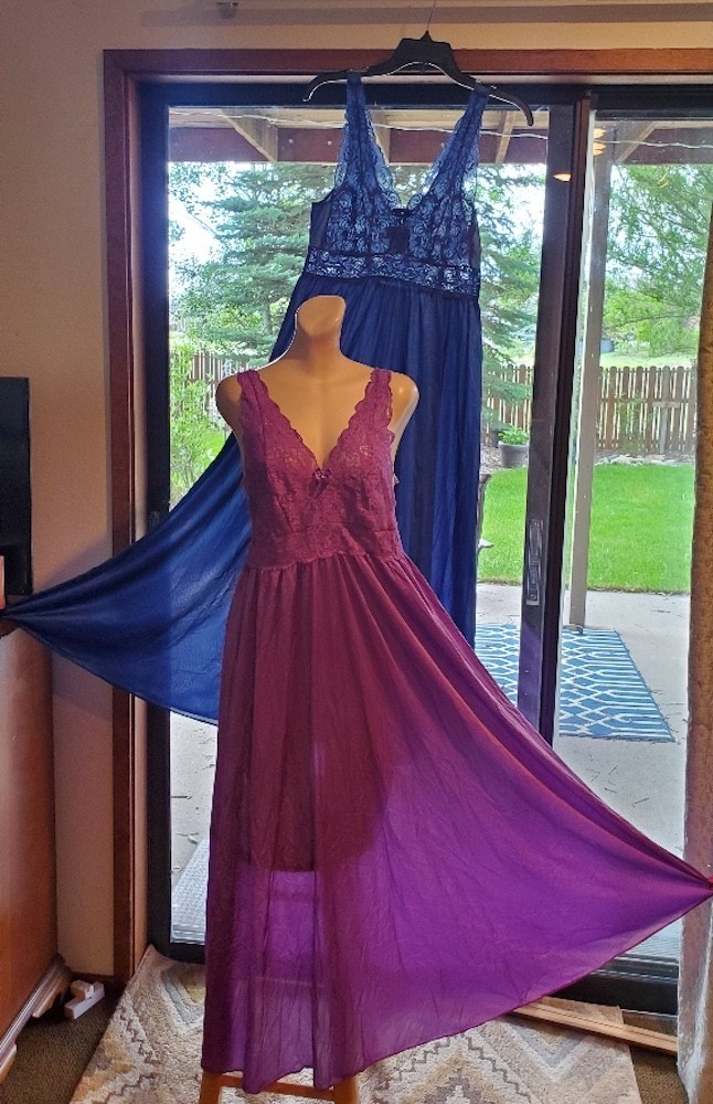 Shadowline Nightgown Lot, Olga-esque Formfit Gowns, Size M/L (Flaws)