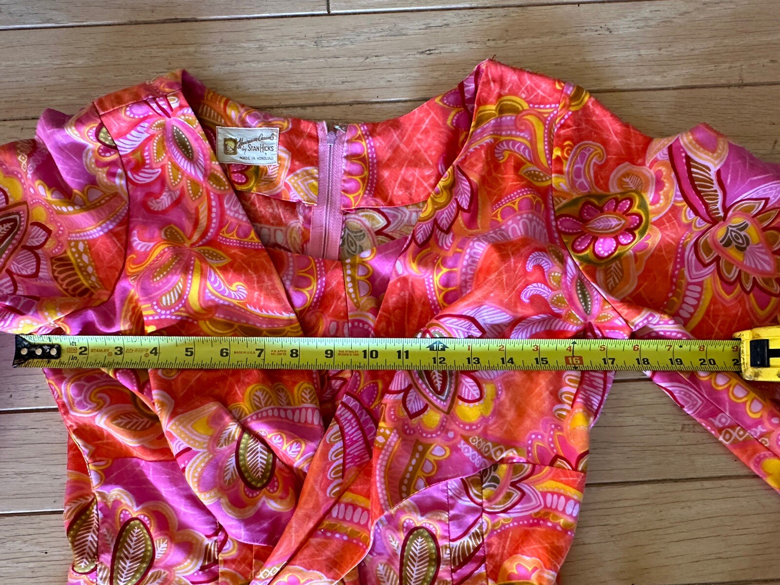 Vtg Stan Hicks Hawaiian Casuals Kimono Sleeve Maxi Muumuu Dress