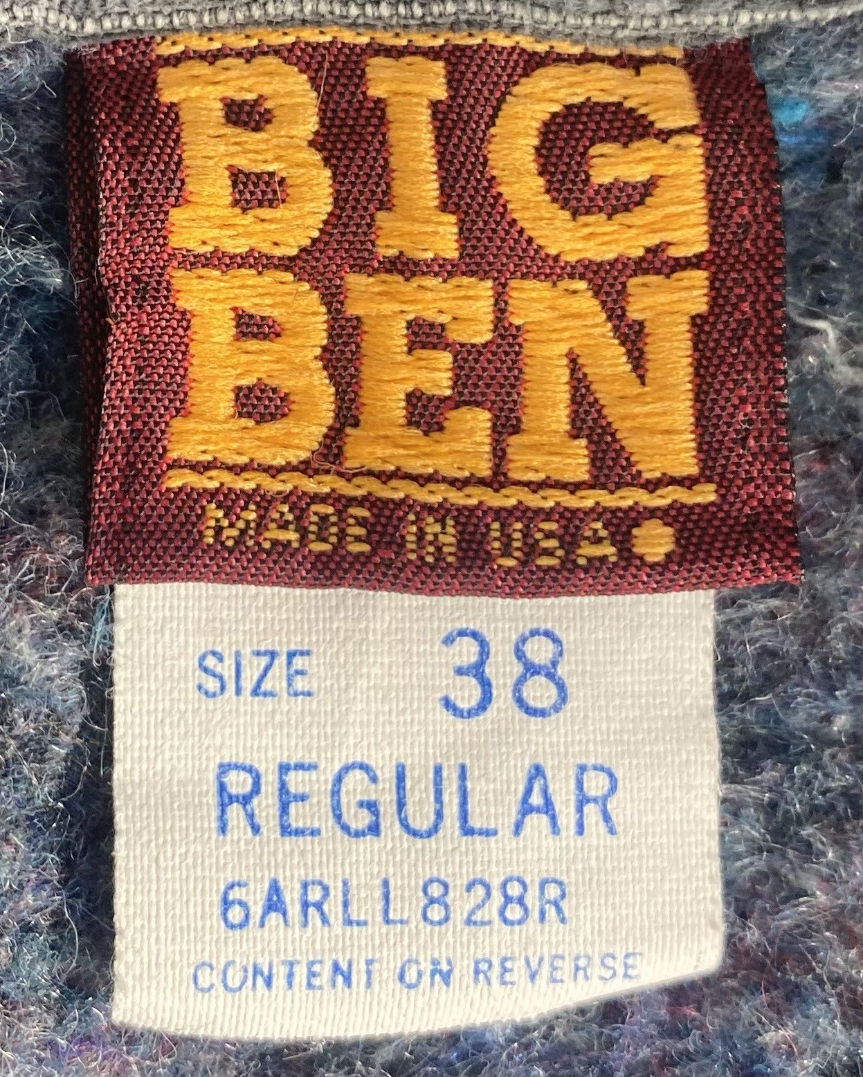 1980’s AUTHENTIC BIG BEN WOOL BLANKET LINER USA MADE VINTAGE JACKET 38 Reg