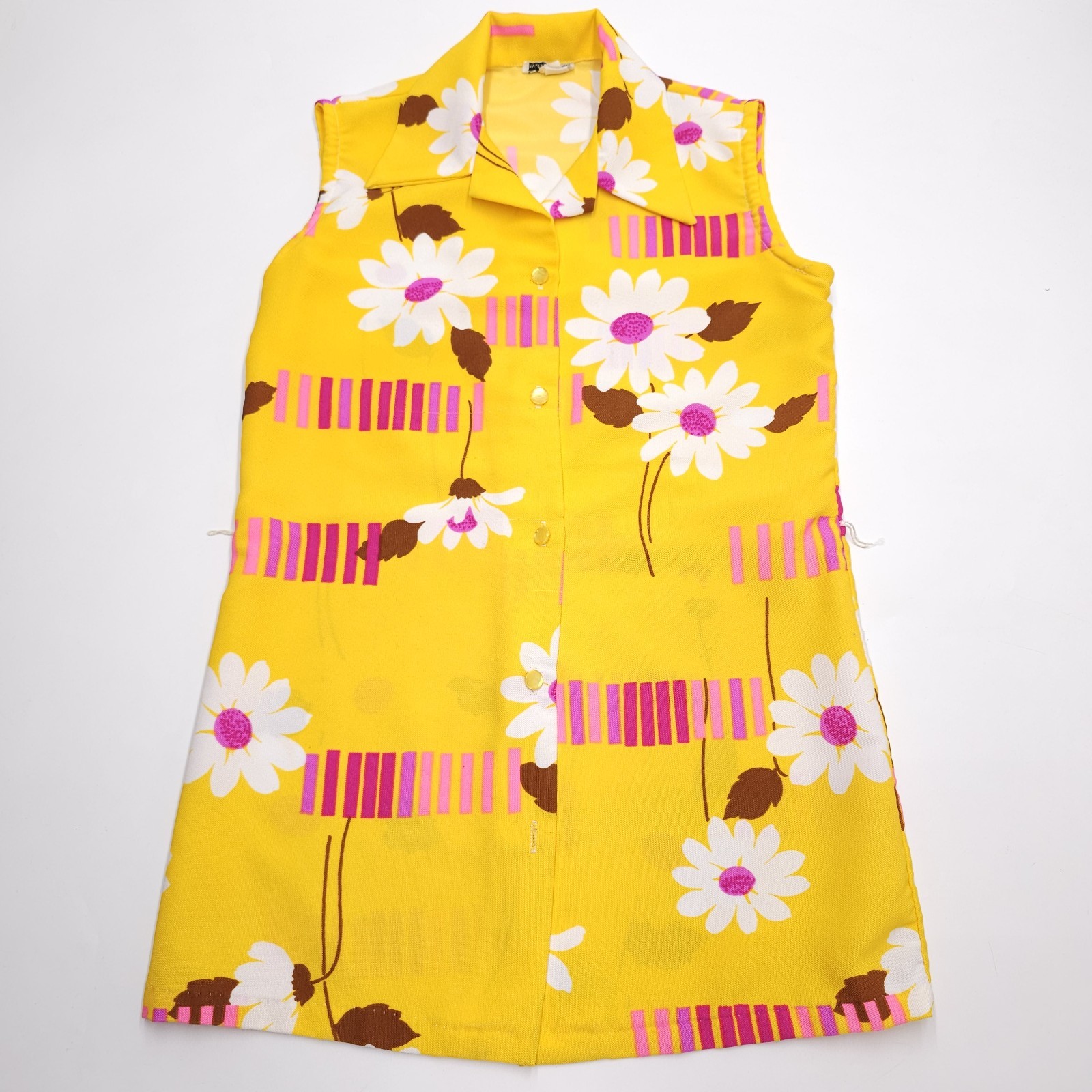 Lanie J Vintage 60s Tunic Tank Top Shirt 36″ Bust Floral – Missing Button & Belt