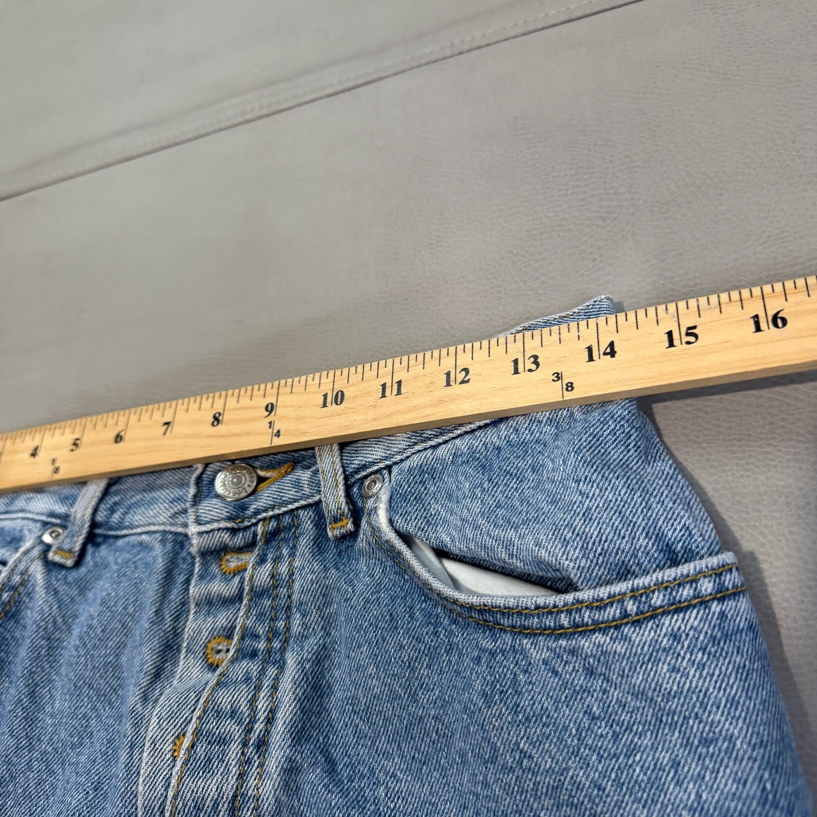 VTG Lee USA Straight Leg High Rise Jeans Light Wash USA Skate 28×26/9 PM-5713