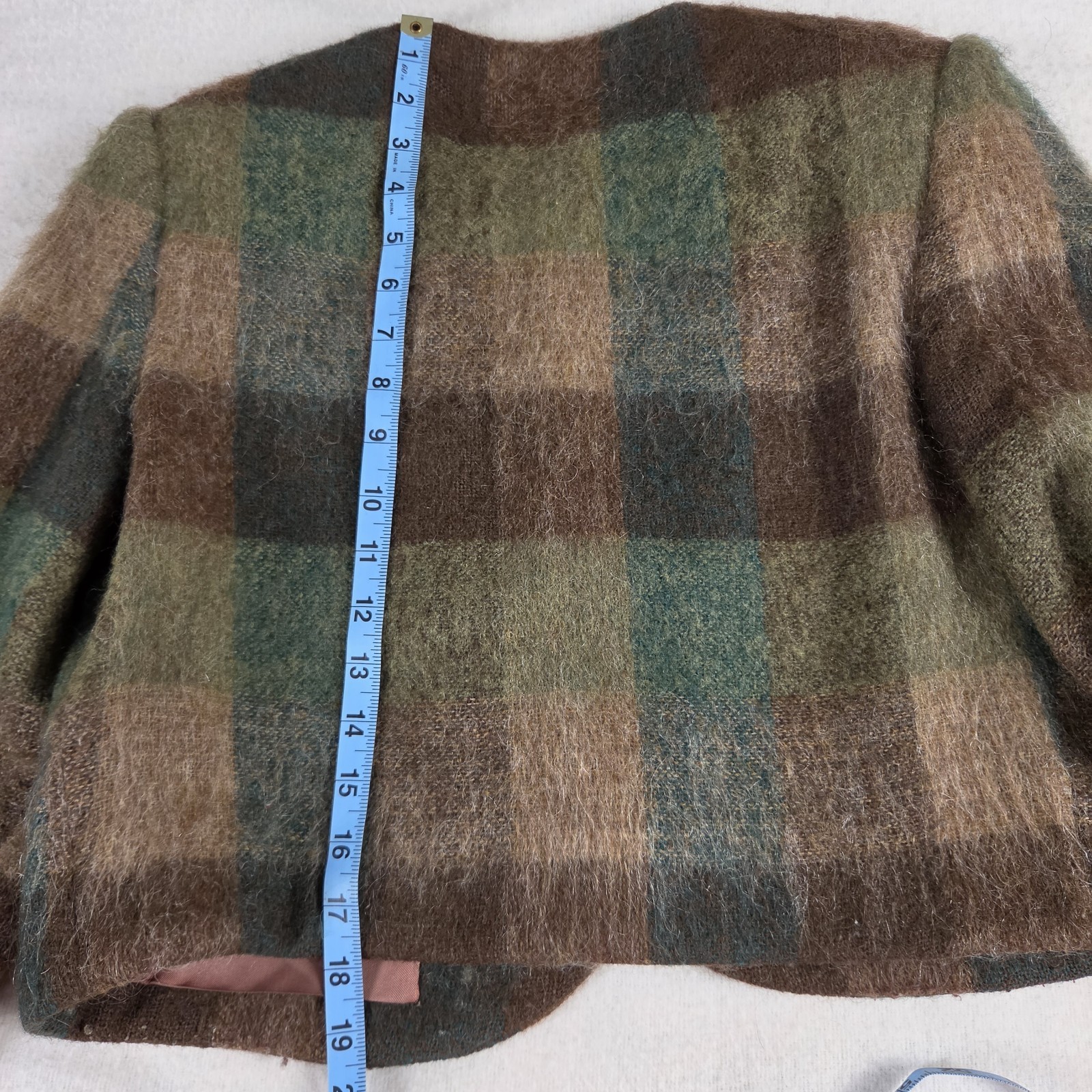 Vtg 80s Harve Benard Cropped Mohair Wool Jacket Sz 6 Asymmetrical Military