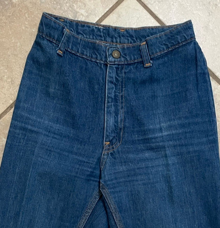 Vtg Levi’s White Label Orange Tab Jeans Custom 24×27 Scovill Zipper Snap Button