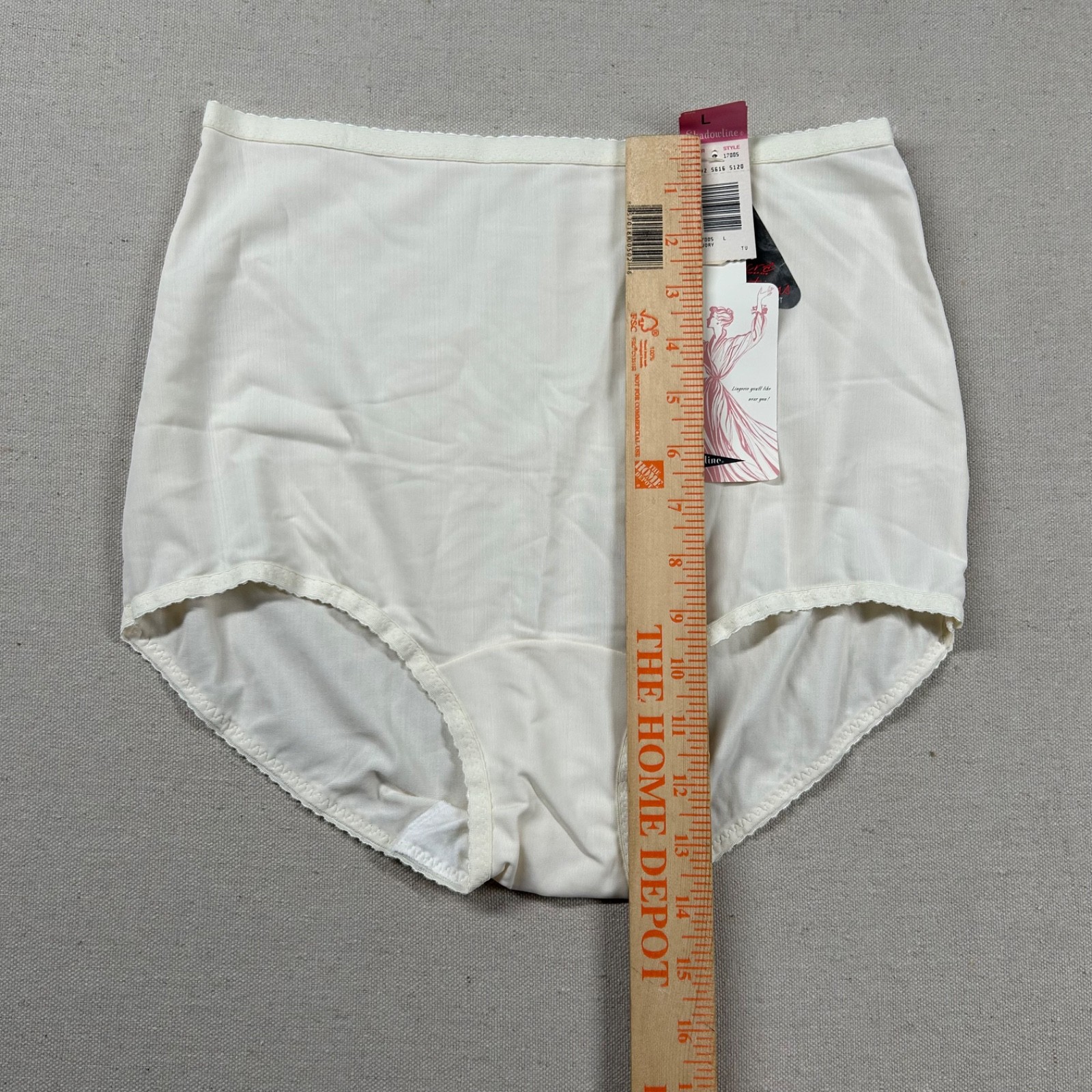 Vintage Shadowline Lingerie Womens L Nylon Lycra Ultralight Granny Panty 70s 80s