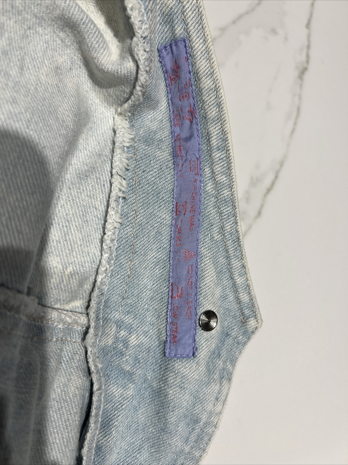 VTG Original LA Gear Cropped Acid Wash Blue Jean Denim Jacket Large Y2K 80s 90