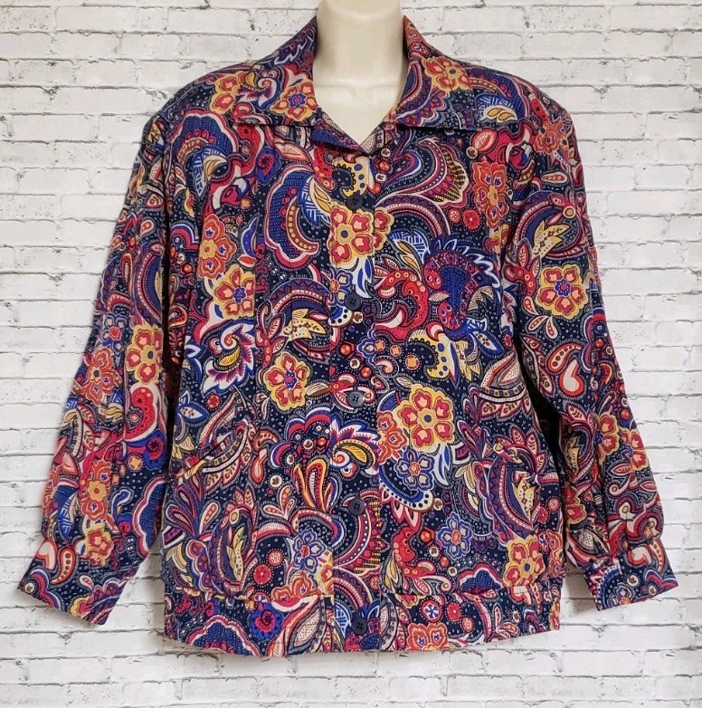 Vintage 80s Lilli Ann Collections Quilted Jacket Windbreaker Womens L/12
