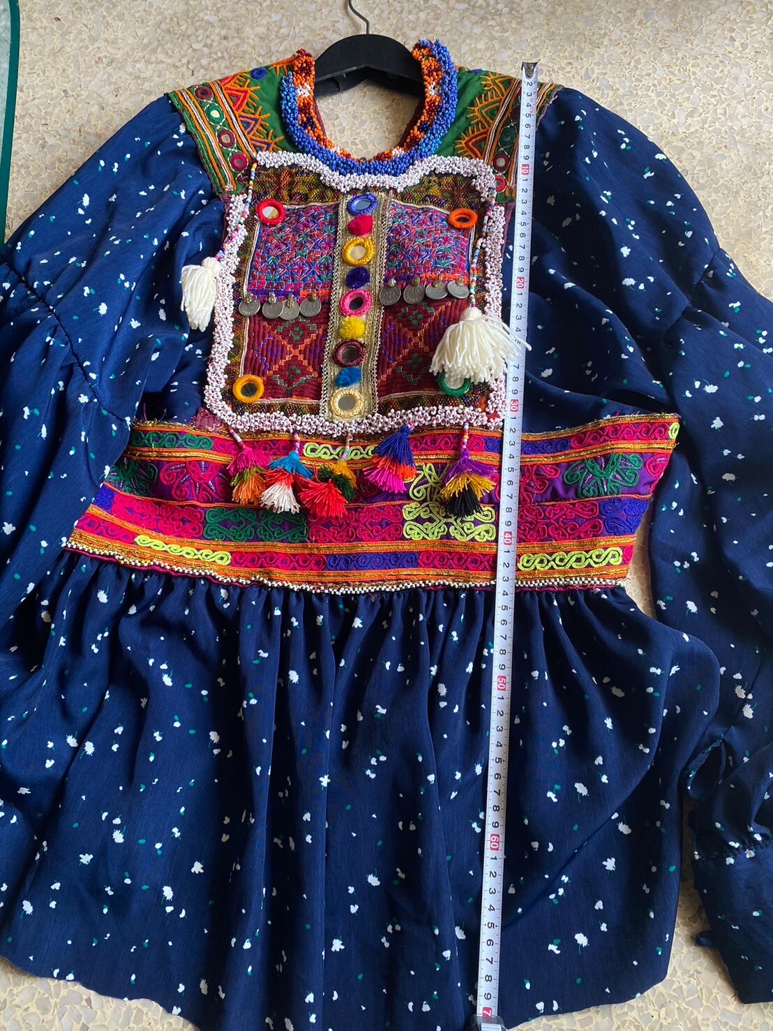 Hand Embroidery Beaded Work Tribal Bohemian Peasant Top Tunic Shirt Dress