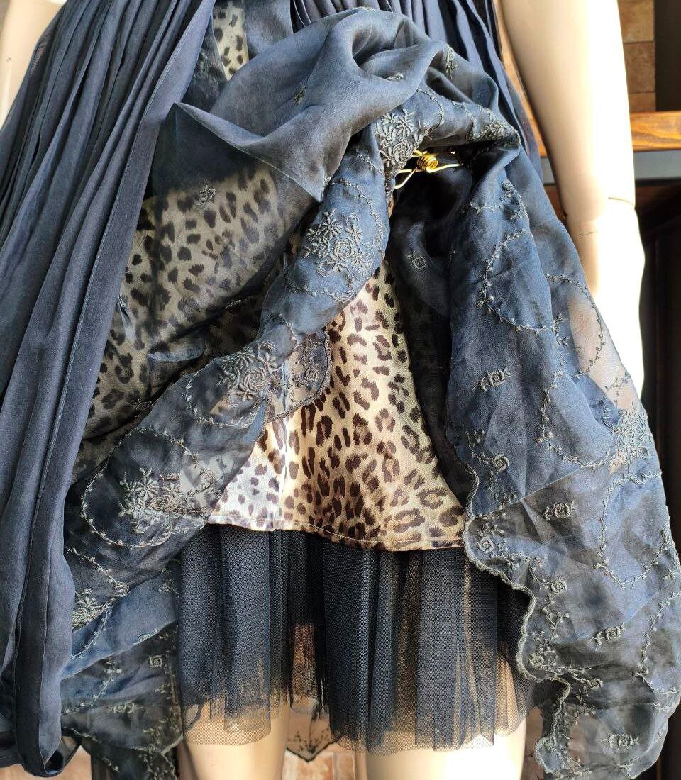 Vintage Silk Layered Evening Dress on Leopard Base Collection 2008 Size 1