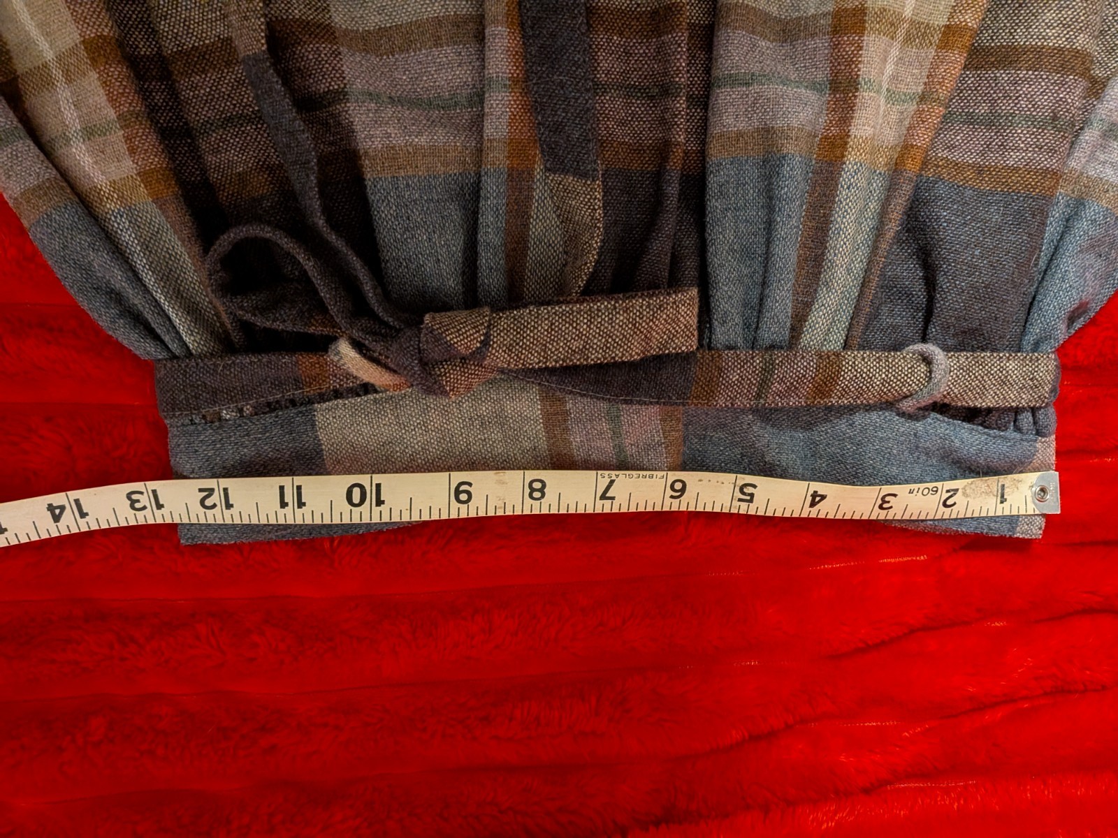 vintage wool blend plaid midi skirt set; Barclay Square, red black white brown