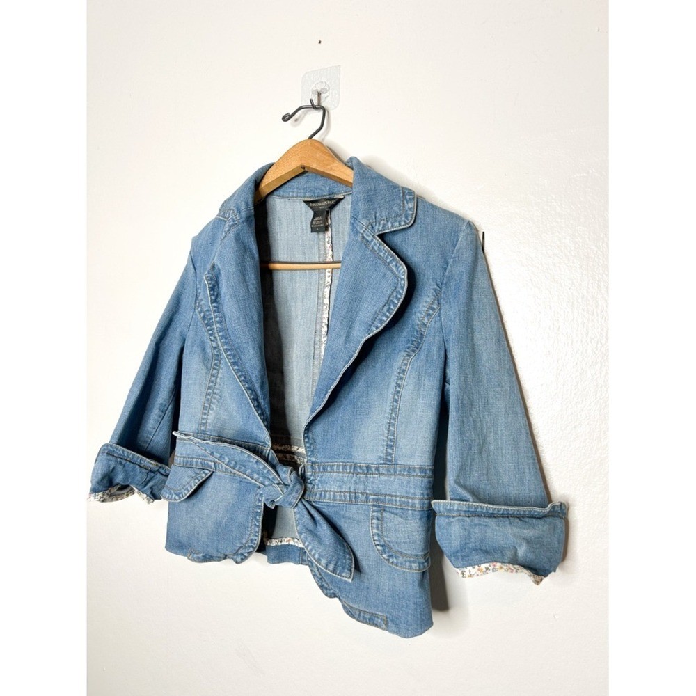 Vintage Banana Republic Early 2000s 2006 Tie Front Denim Jacket 6