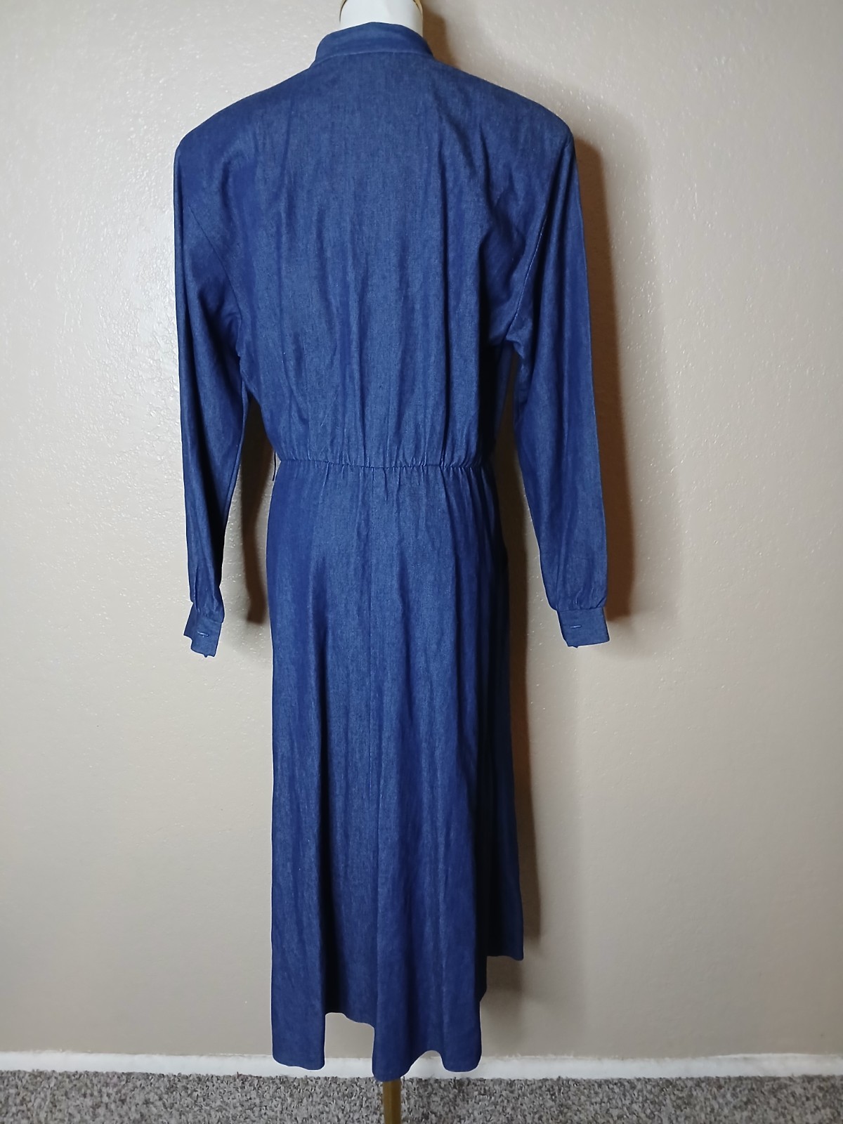 VTG. WILLI Of California Women’s Sz 16 blue long Sleeve Belted long Dress
