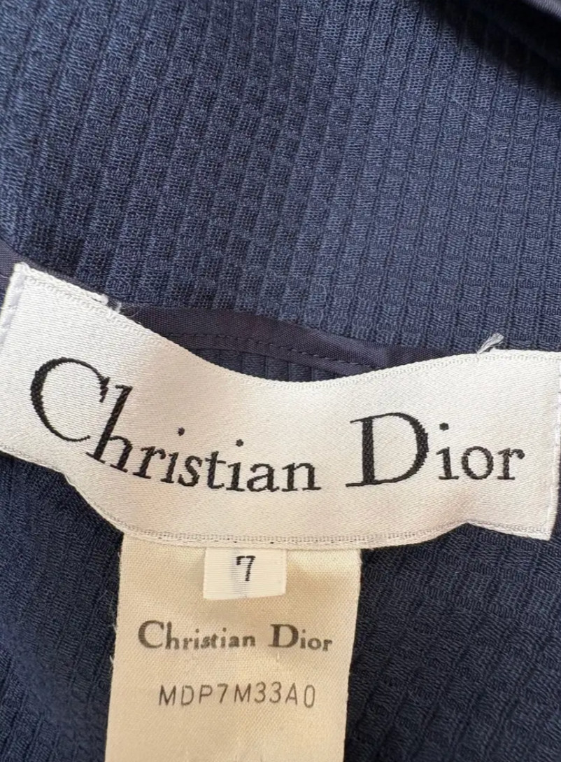 DIOR Vintage Galliano Era Skirt Suit Set 90s Navy Small
