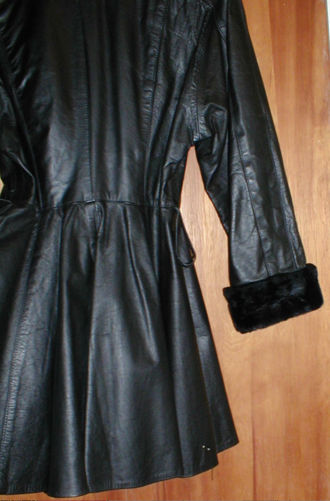 GLOBAL IDENTITY~Women Vintage Black Leather Jacket~Peplum~Couture USA RN#54163~S