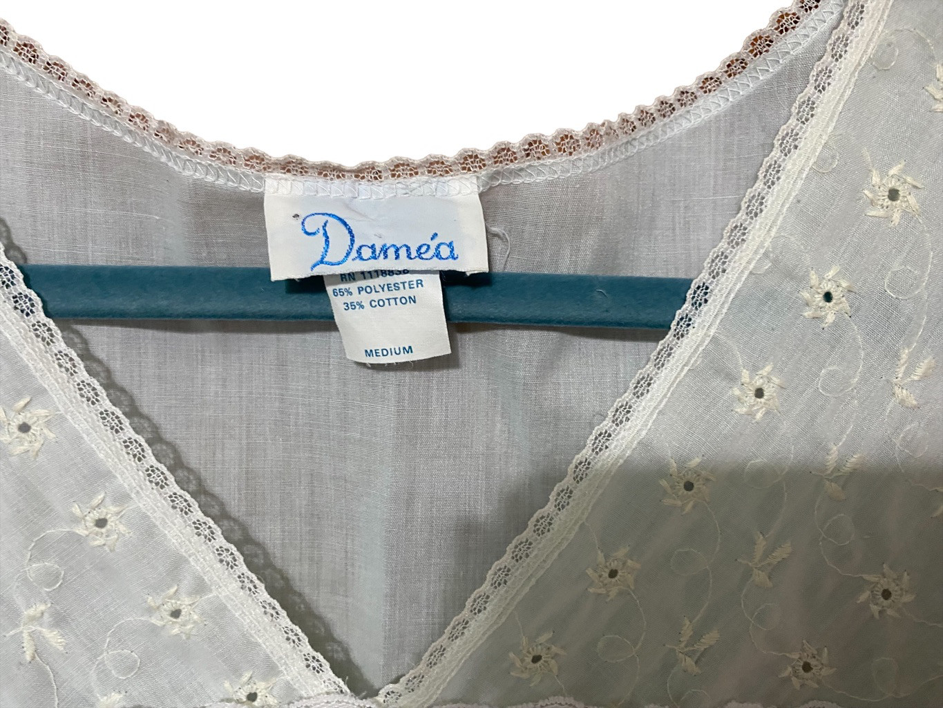Womens vintage Damea light blue nightgown size M