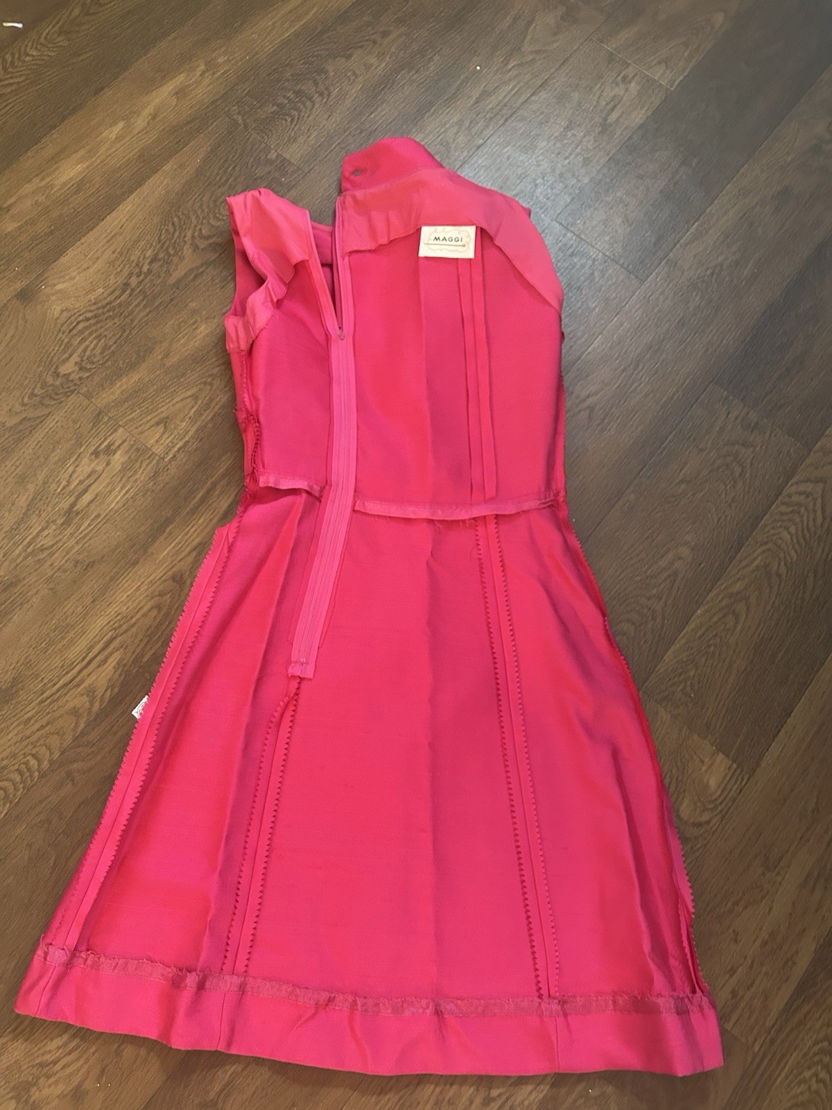 Vintage 1950s Maggi Stover Hot Pink Mod Sheath Dress Style 4129 NWT