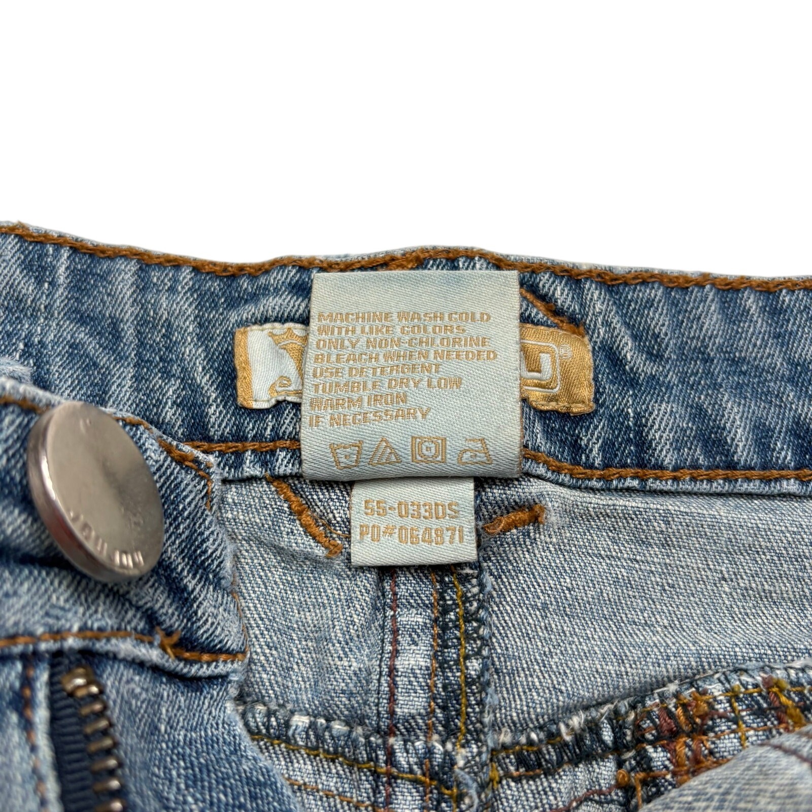 Vintage 90s JouJou Denim Mini Skirt Size 9/10 Y2K Raw Hem Blue Jean