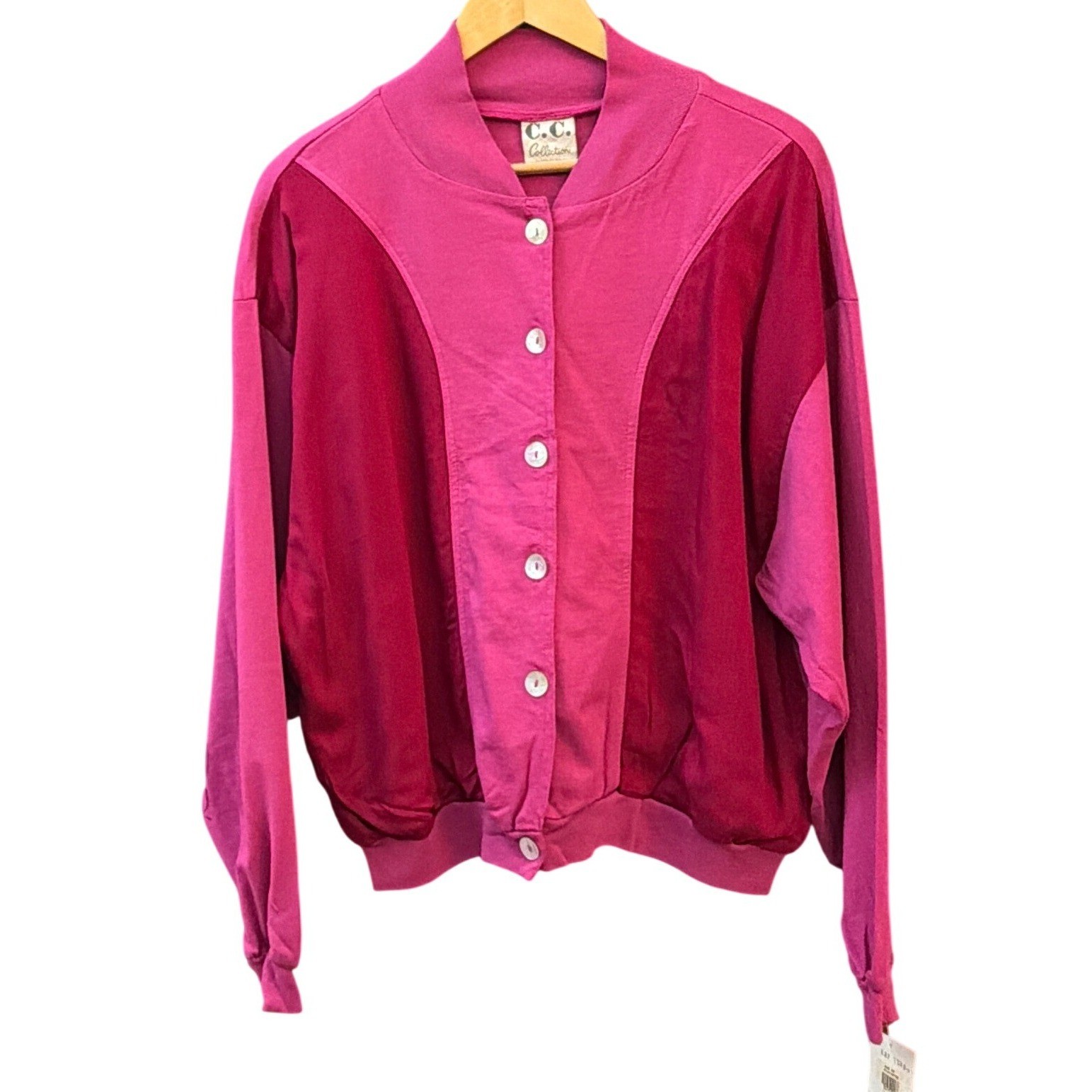 Vintage C.C. Collection Deadstock Bomber Jacket Retro Colorblock Barbiecore Bold