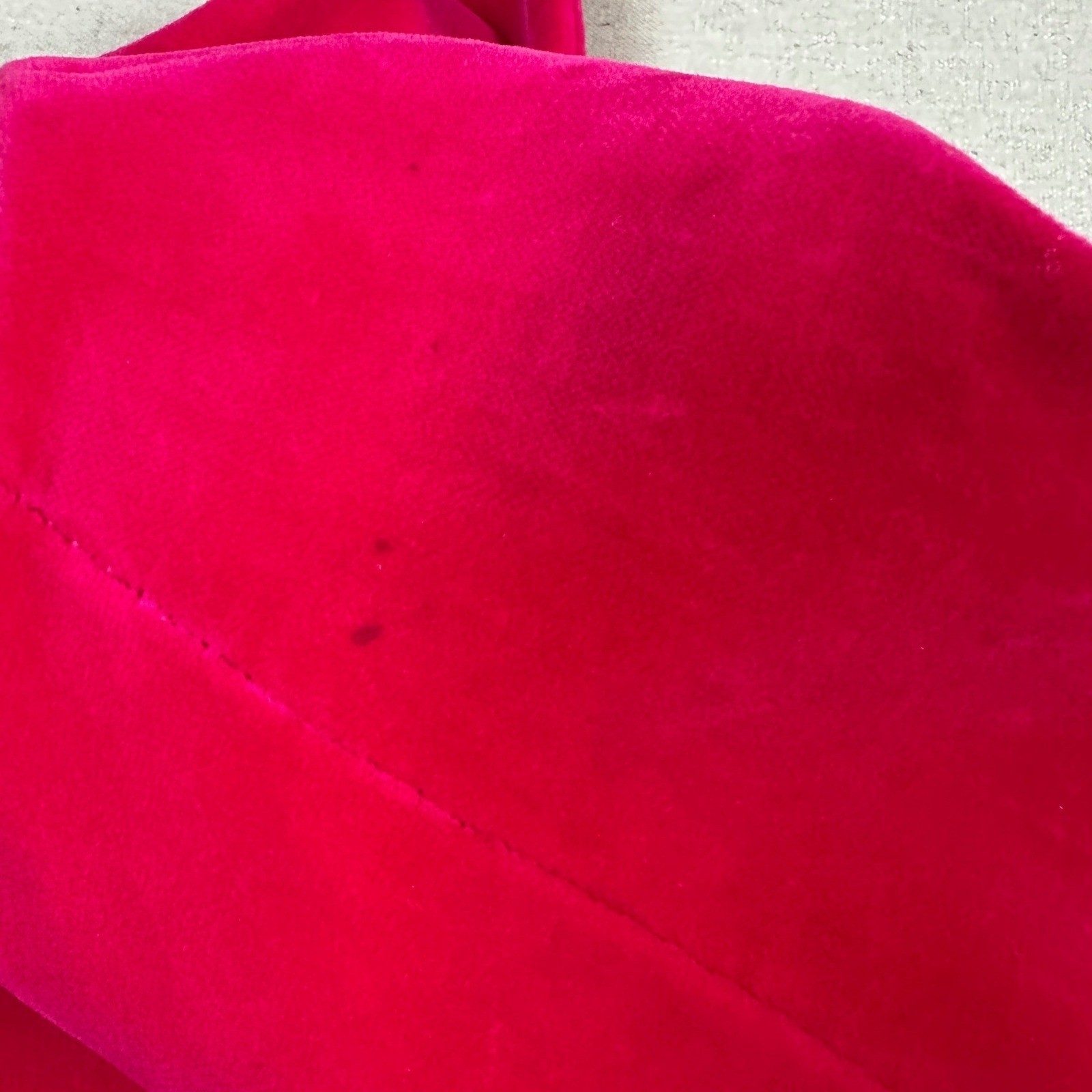 Vintage 60s retro Sport Ease Fashions Hot Pink Velvet Bow Neck swing coat 50s