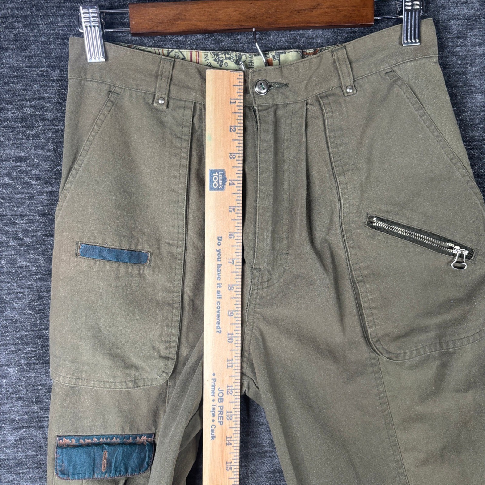 Vintage Cotler High Waisted Cargo Pants Womens 29×34 Green Khaki Tapered Utility
