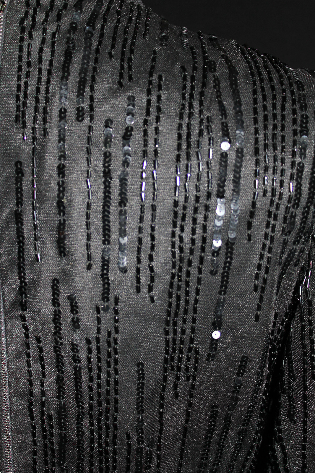 RARE DESIGNER VINTAGE 1960’S BLACK BEADED EVENING GOWN „VERA HICKS” SIZE 4-6