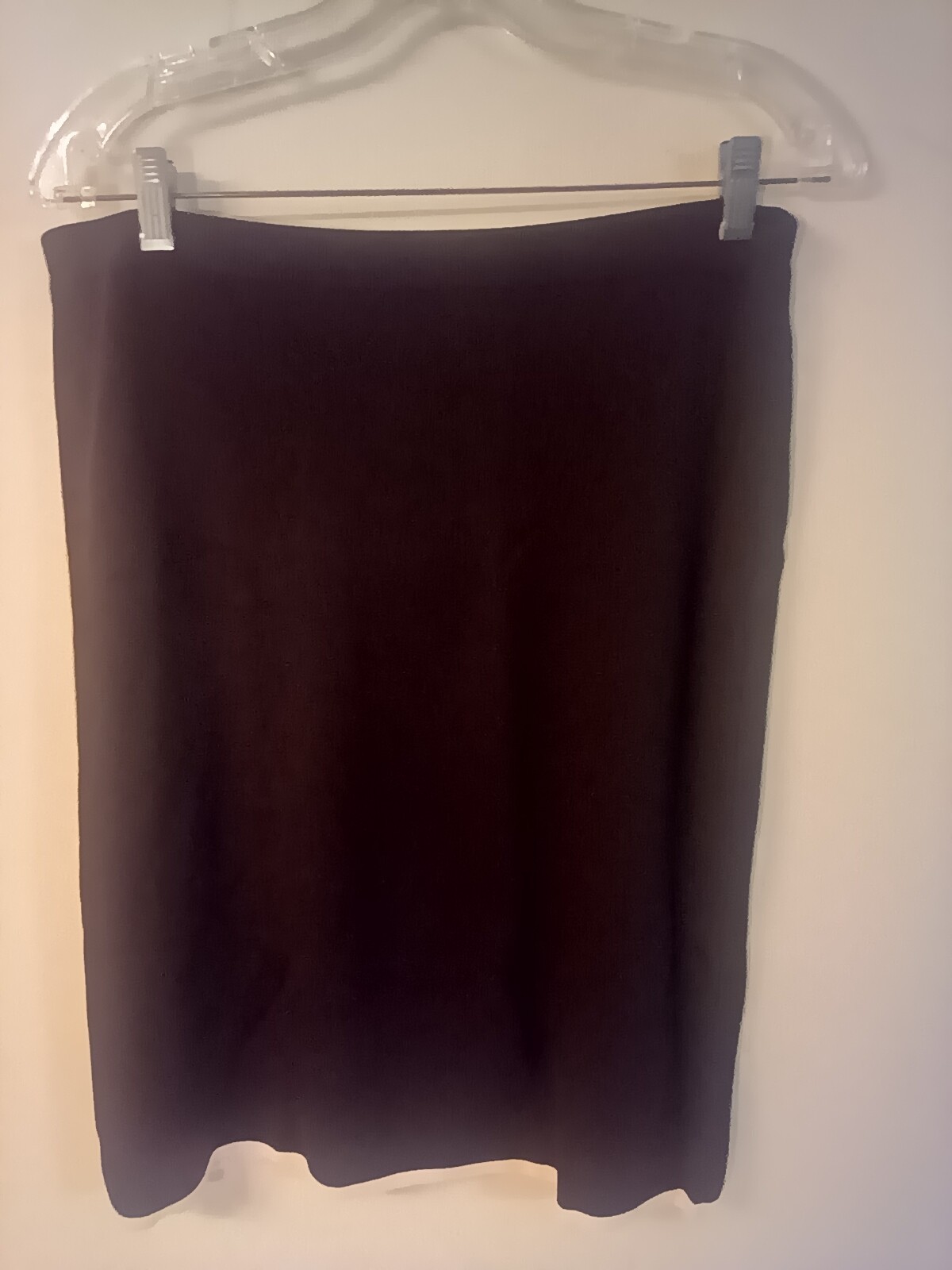 Vtg Due per Due Veste black skirt with cream trim at hem 18 rayon nylon pullon