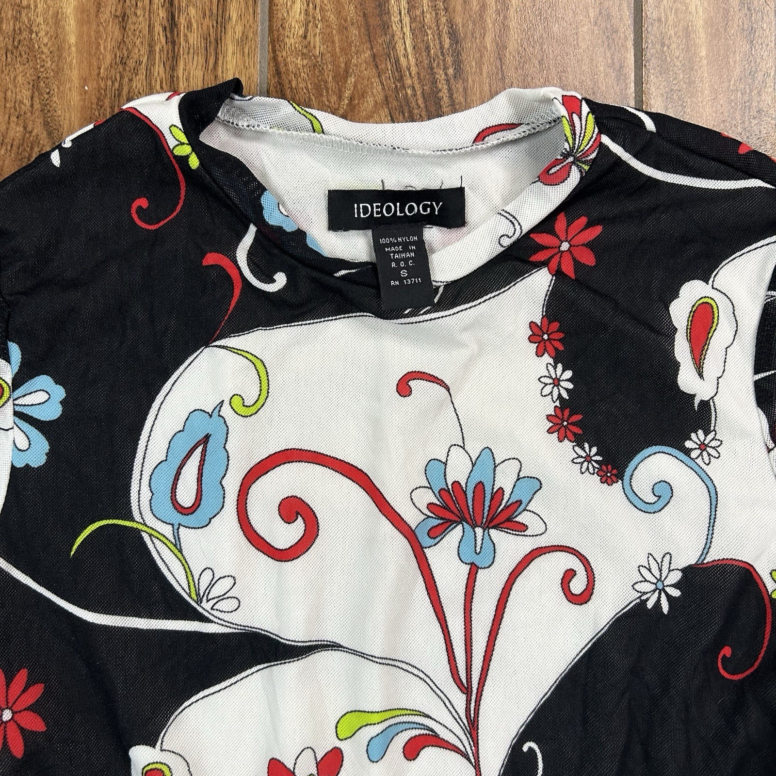 Vintage Y2K Whimsigoth Psychedelic Floral Top Fairy Grunge Ideology Sz S