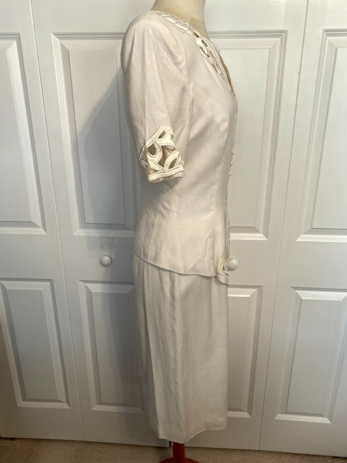 Pia Rucci vtg 1980s Dynasty-style white dress Sz 10 cutouts party or wedding