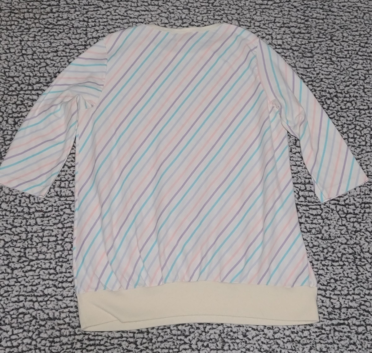 Vintage 80s Sears Maternity Wear Pastel Striped Shirt Sz Medium 11/12-13/14 Boho