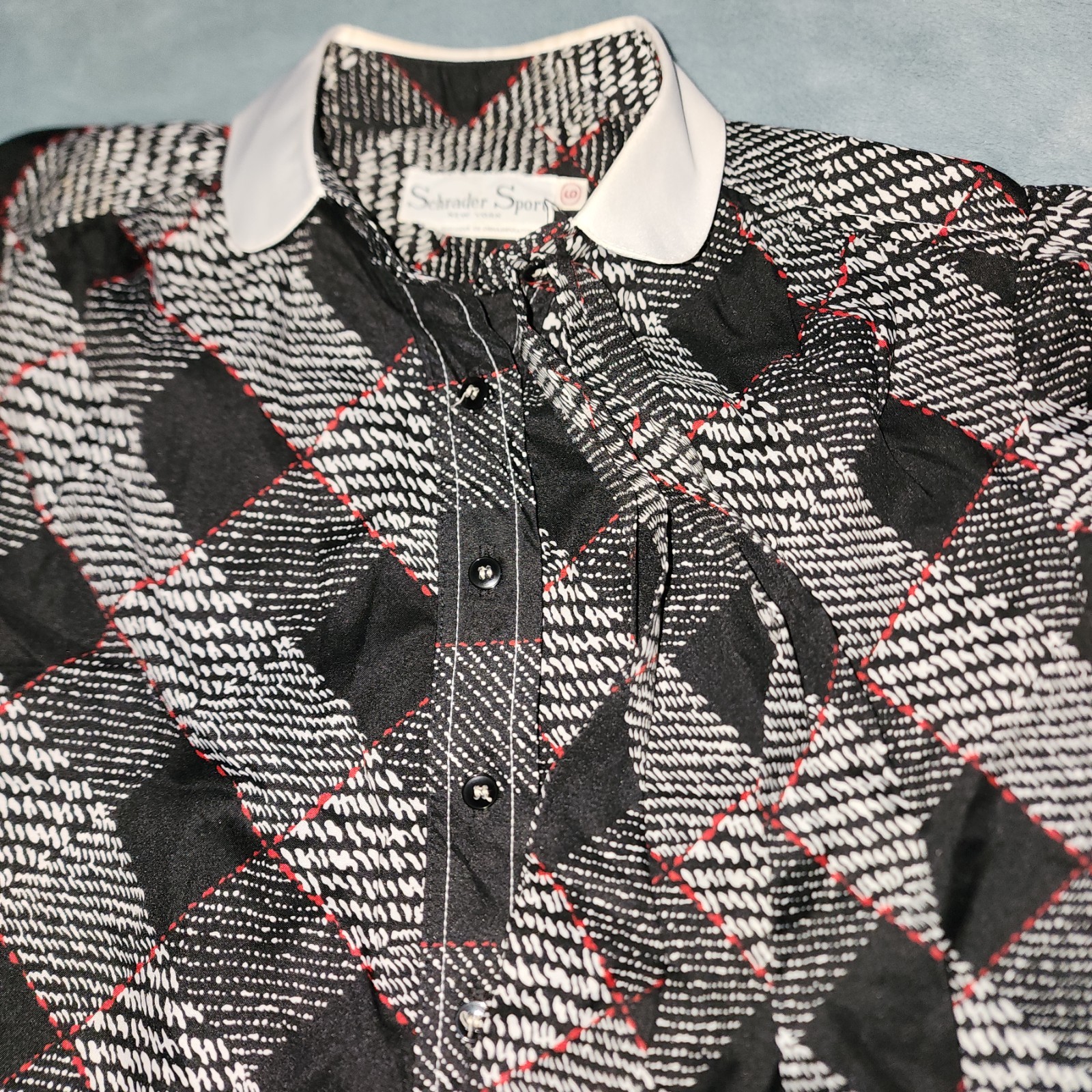 Vintage 1970s Schrader Sport New York Size 6 Collar Neck Secretary Librarian