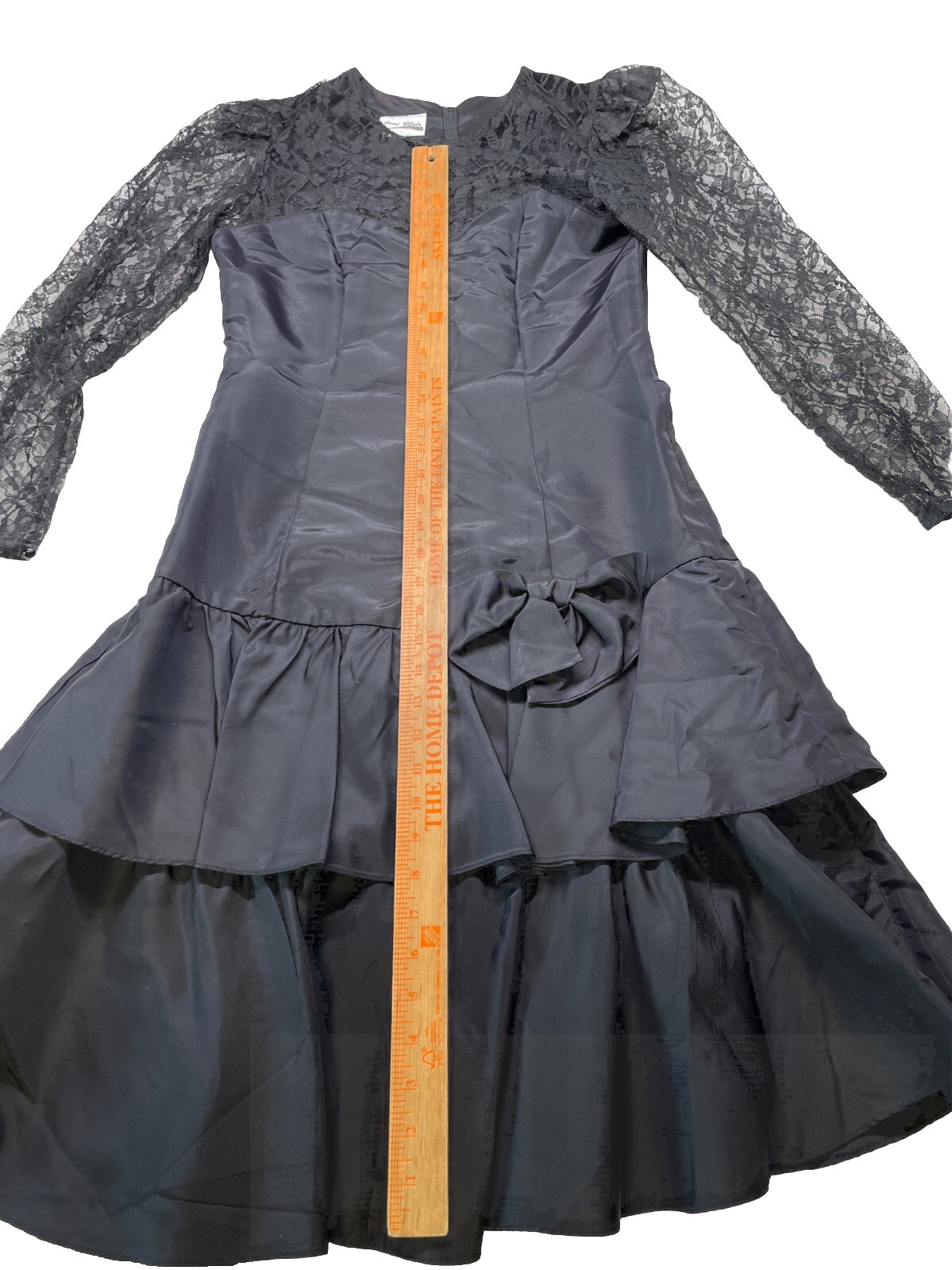 Vtg Joni Blair Of California 80’s-90’s Prom Cocktail Dress Lace Bow Layered Sz 9