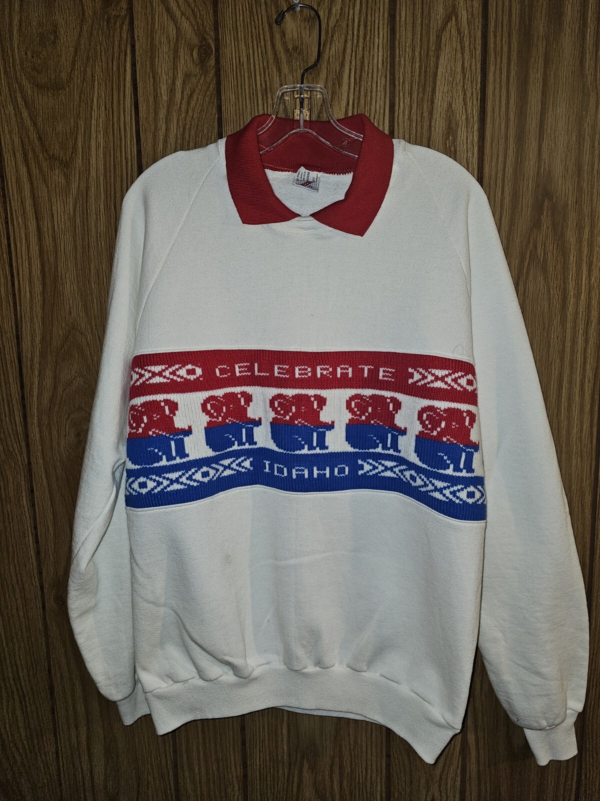 Vintage Customized Celebrate Idaho Xl Womens White Graphic Logo Sweatshirt