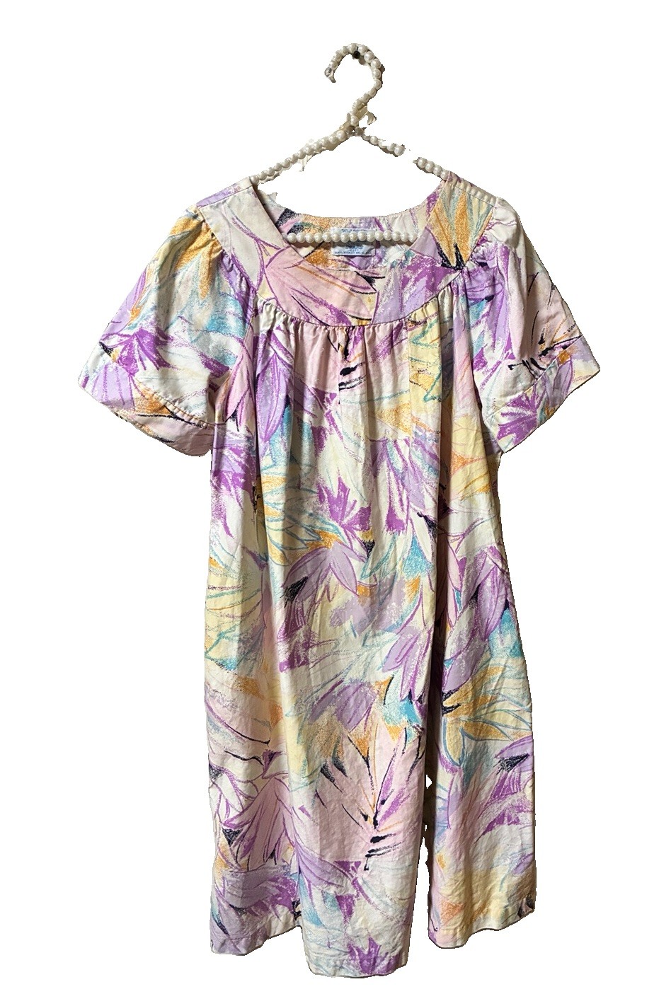 Vintage Ladies 16-18 L Sears Floral House Dress 100% Cotton W PKTS Bust 46 L 40