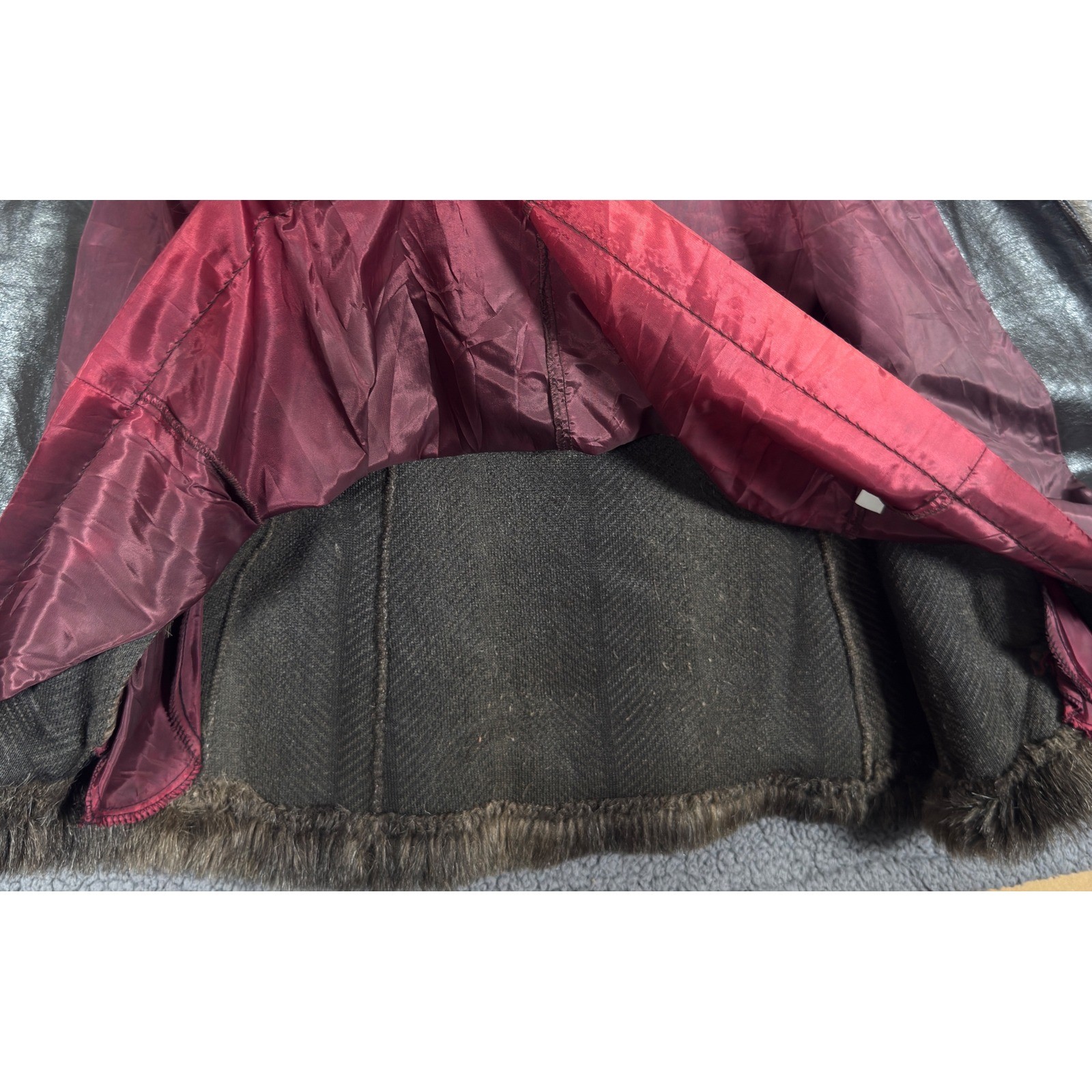 Vintage Sears Fashions Faux Fur Coat Womens 18 Hooded Jacket Brown Talon Zip 70s