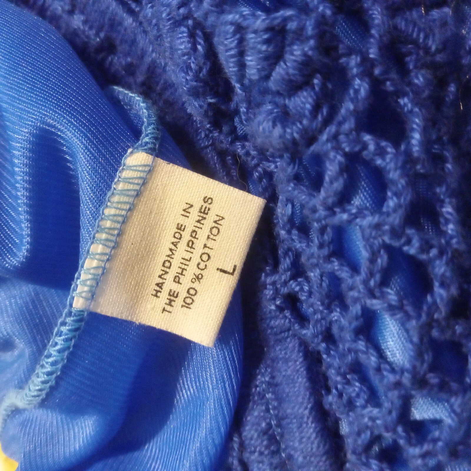 Hand Crocheted Scalloped Skirt Beautiful Royal Blue Size Large Midi Bohemian
