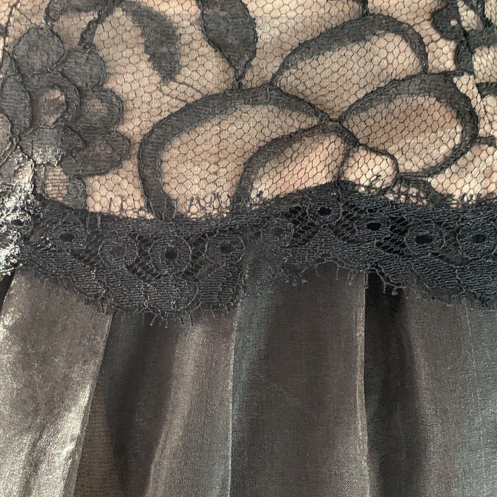 Vintage 1960s Lace Organza Party Dress Small FRAGILE HOLES PLEASE READ LBD Black