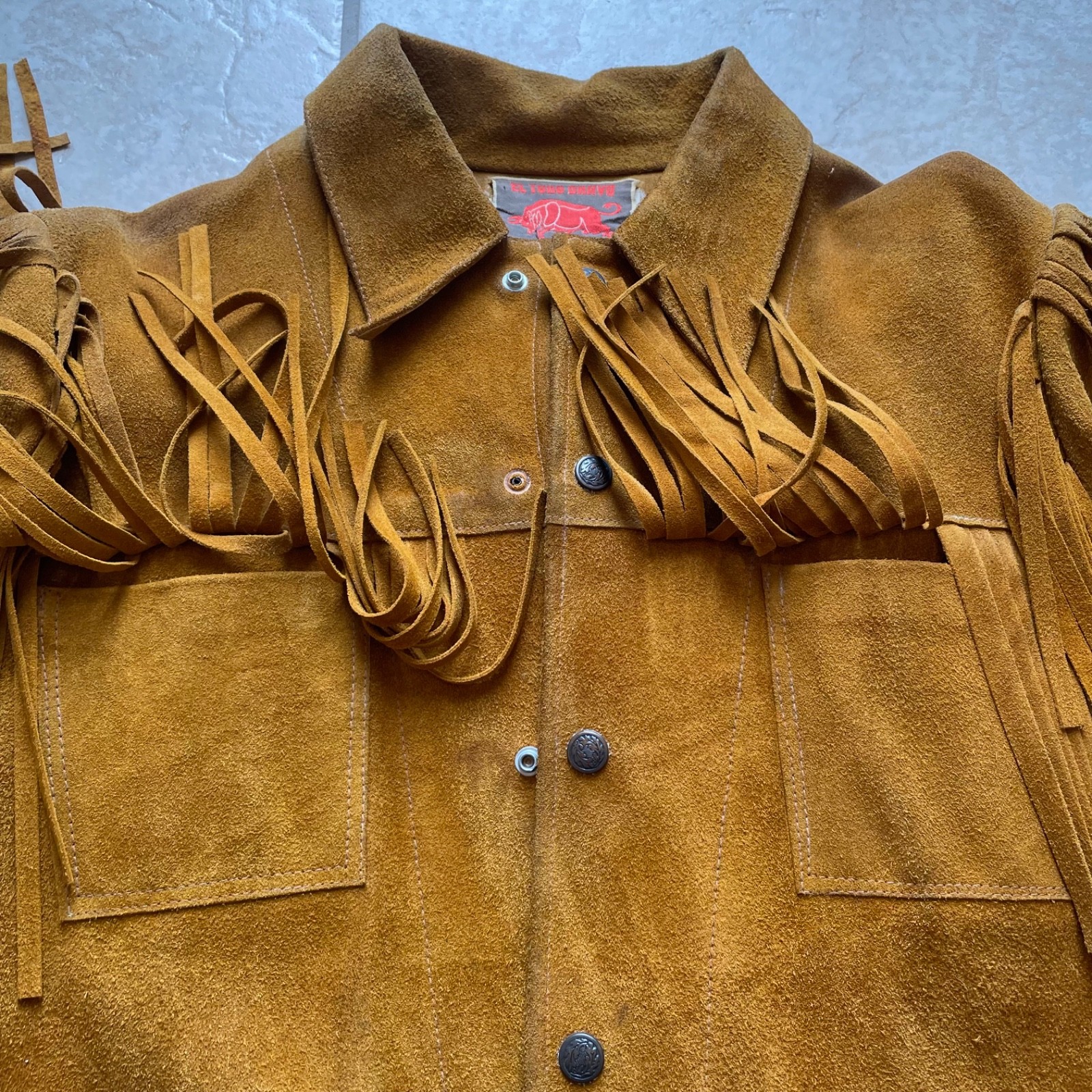 Authentic Vintage 1960s Charro Style Mexican Leather Fringe Jacket XS/Youth