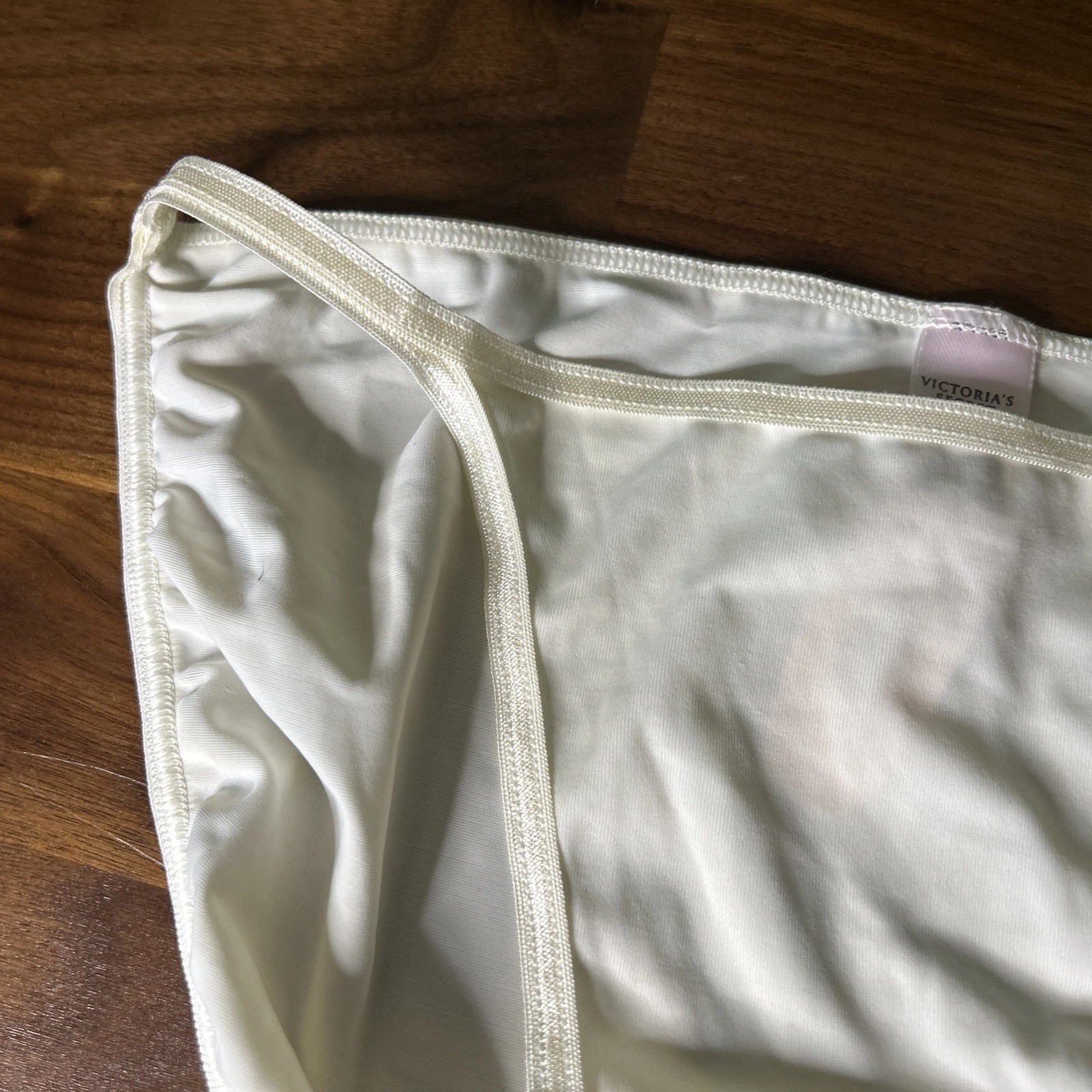 Vtg Victoria Secret Low RISE String Bikini Second Skin Sz S Tactel Nylon y2k