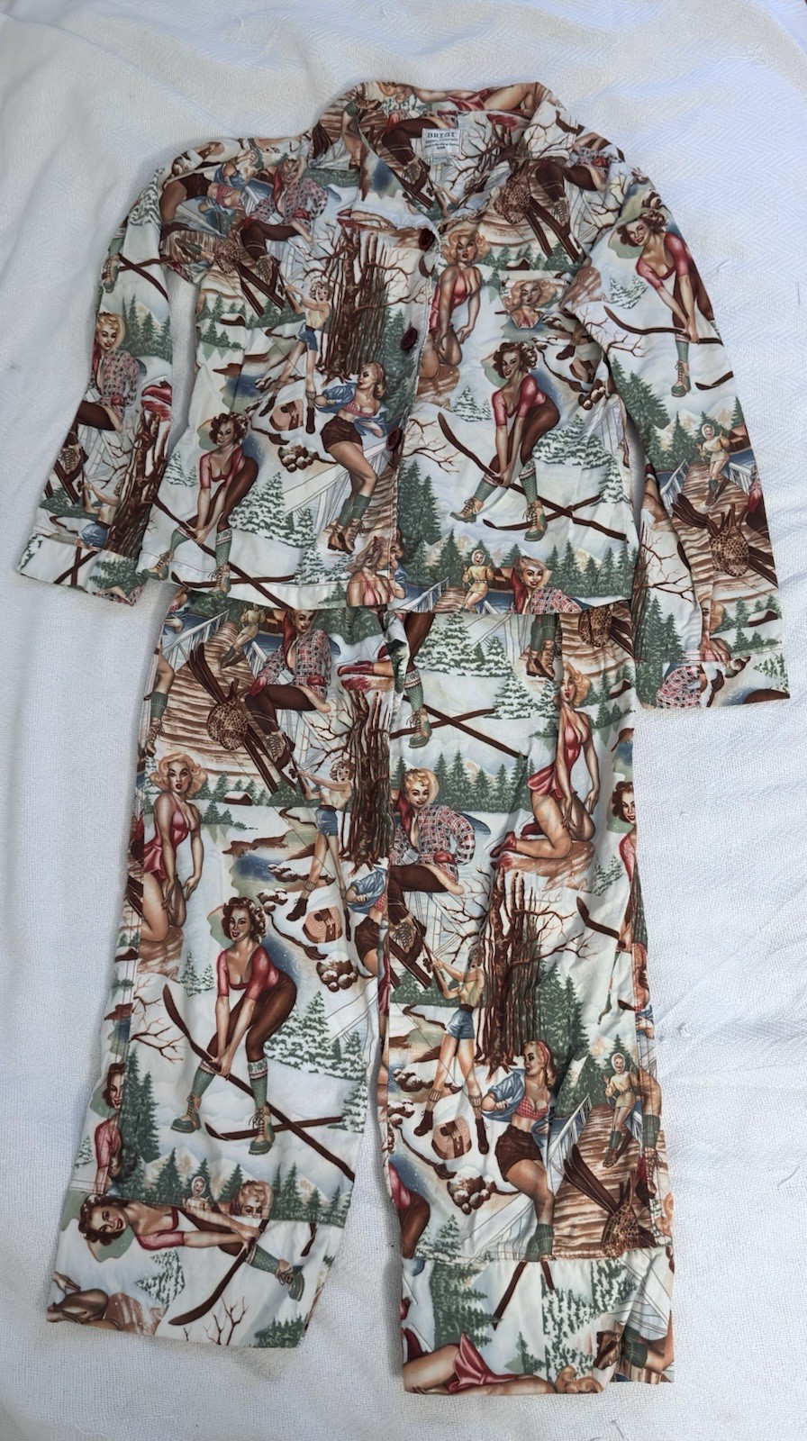 Vintage Brigi Pinup Pajamas – Size Medium – 100% Cotton – USA