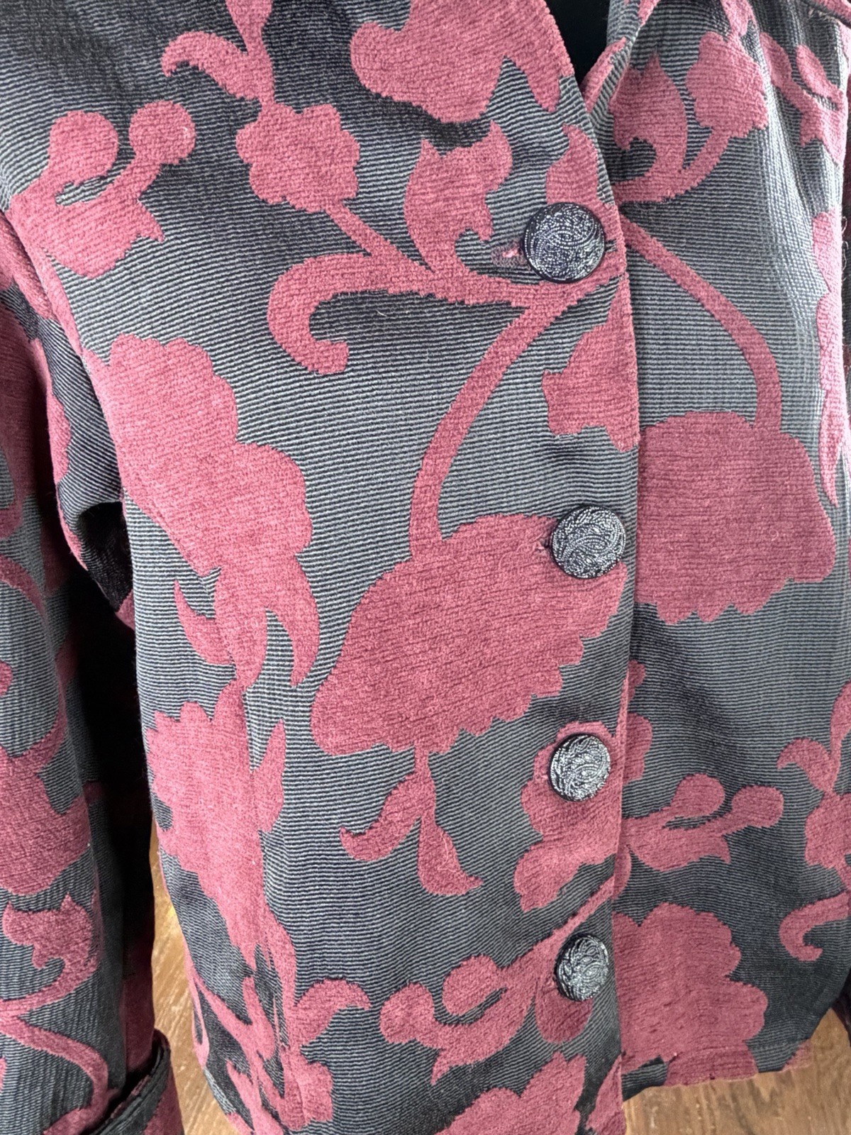 My Boyfriends Back Santa Monica VTG Floral Jacket Sz M Tapestry Ornate Buttons