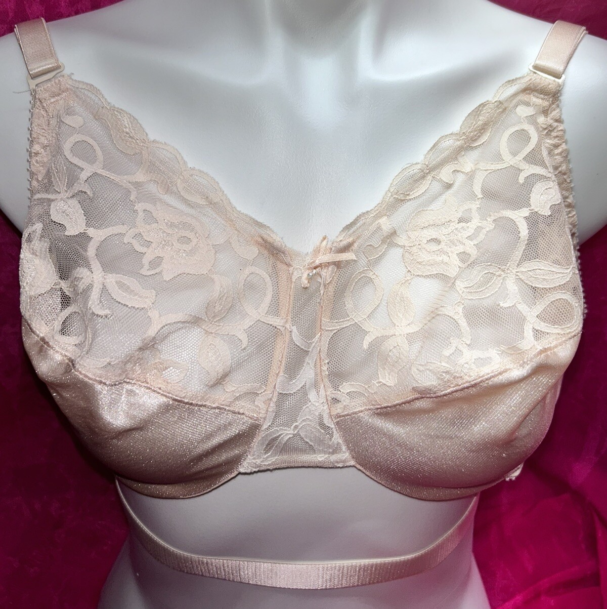 Vtg GLAMORISE Bra Minimazer SZ 34DDD Underwire Champagne RARE