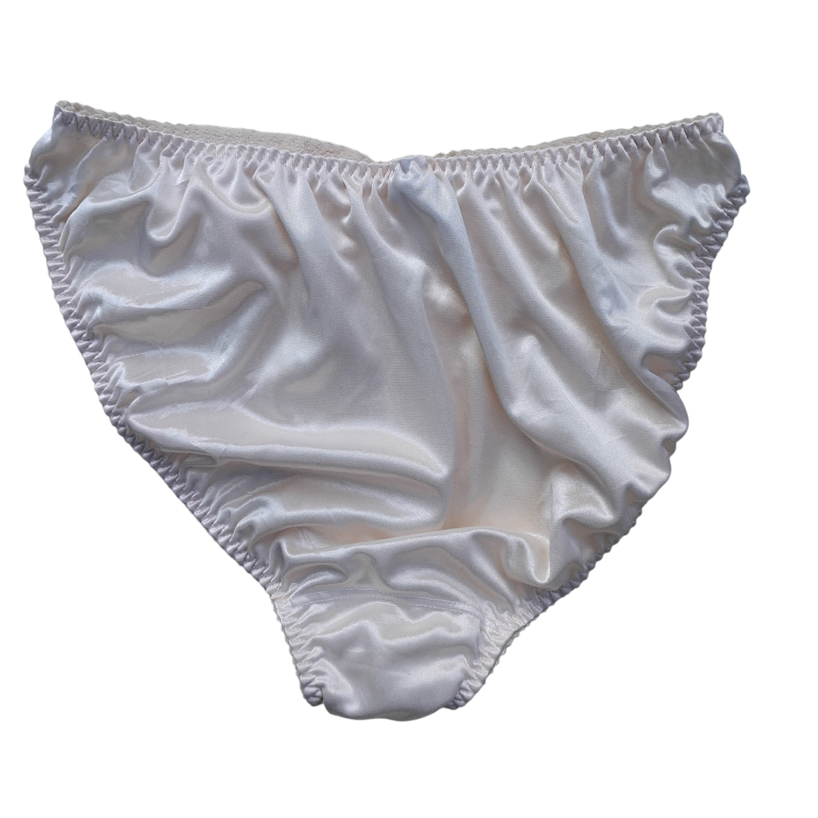 Vtg 80s ILGWU Label Sz-L Oscar de le Renta Nylon Satin & Lace Bikini Panties