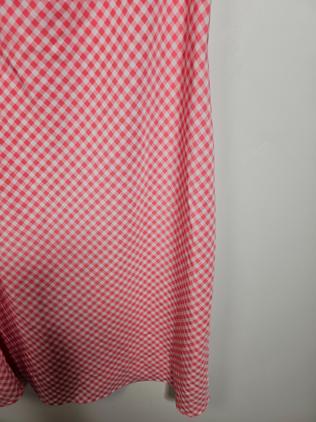 VTG Expressions 1990’s Style Coral Checkered Sleeveless Midi Dress Size XL