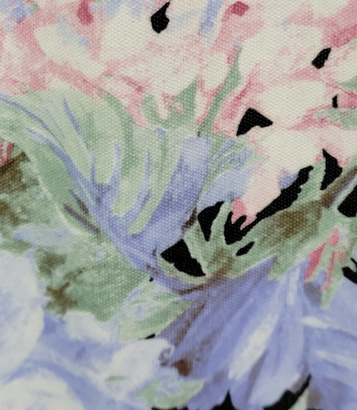 Vintage Pink/Purple/Green/Black Floral Elastic Waist Skirt Size 14