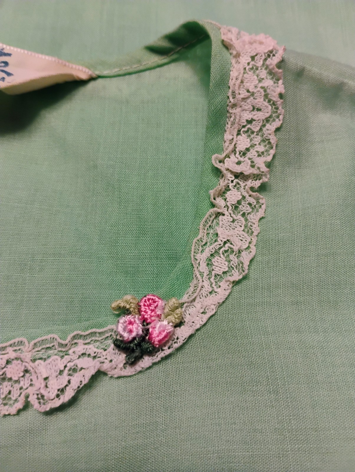 VTG 60’s „Katz” Mint Green Long PJ Set