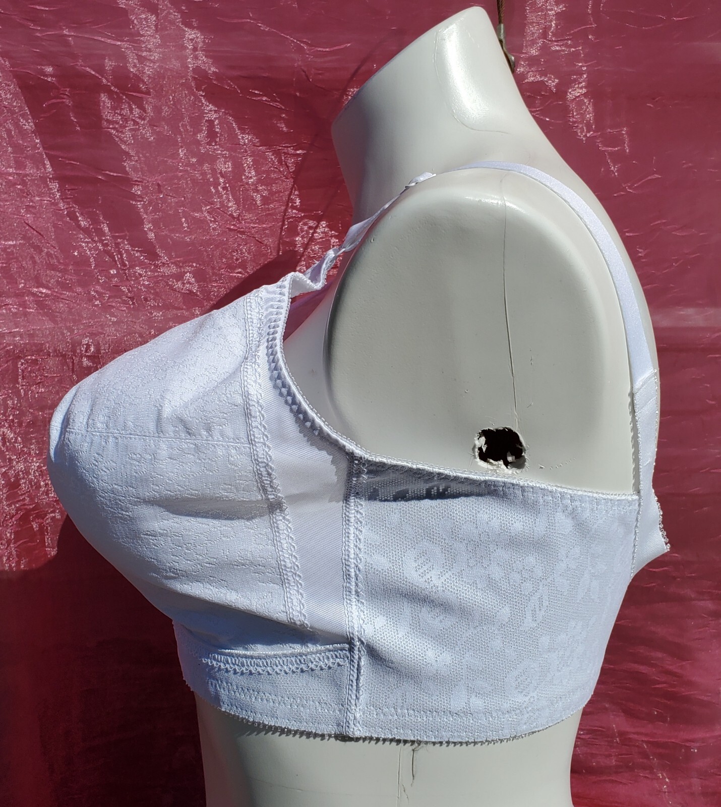 Playtex White Bra Size 42B White Floral Lace Sexy Sissy Pin-up Crossdress Y2K