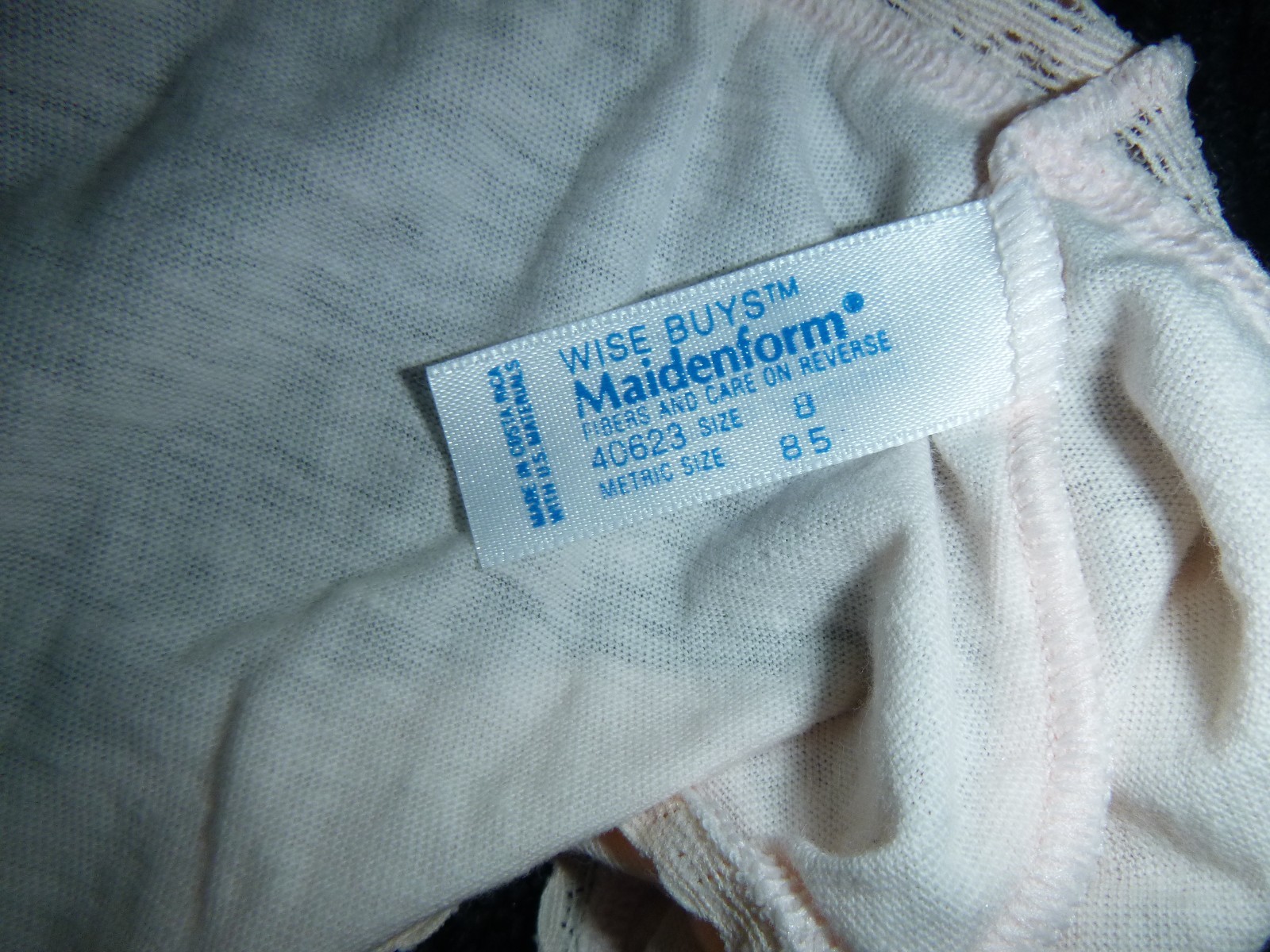 NOS Vtg Maidenform Wise Buys Cotton Panties High Cut Leg Stretch Lace PINK Sz 7
